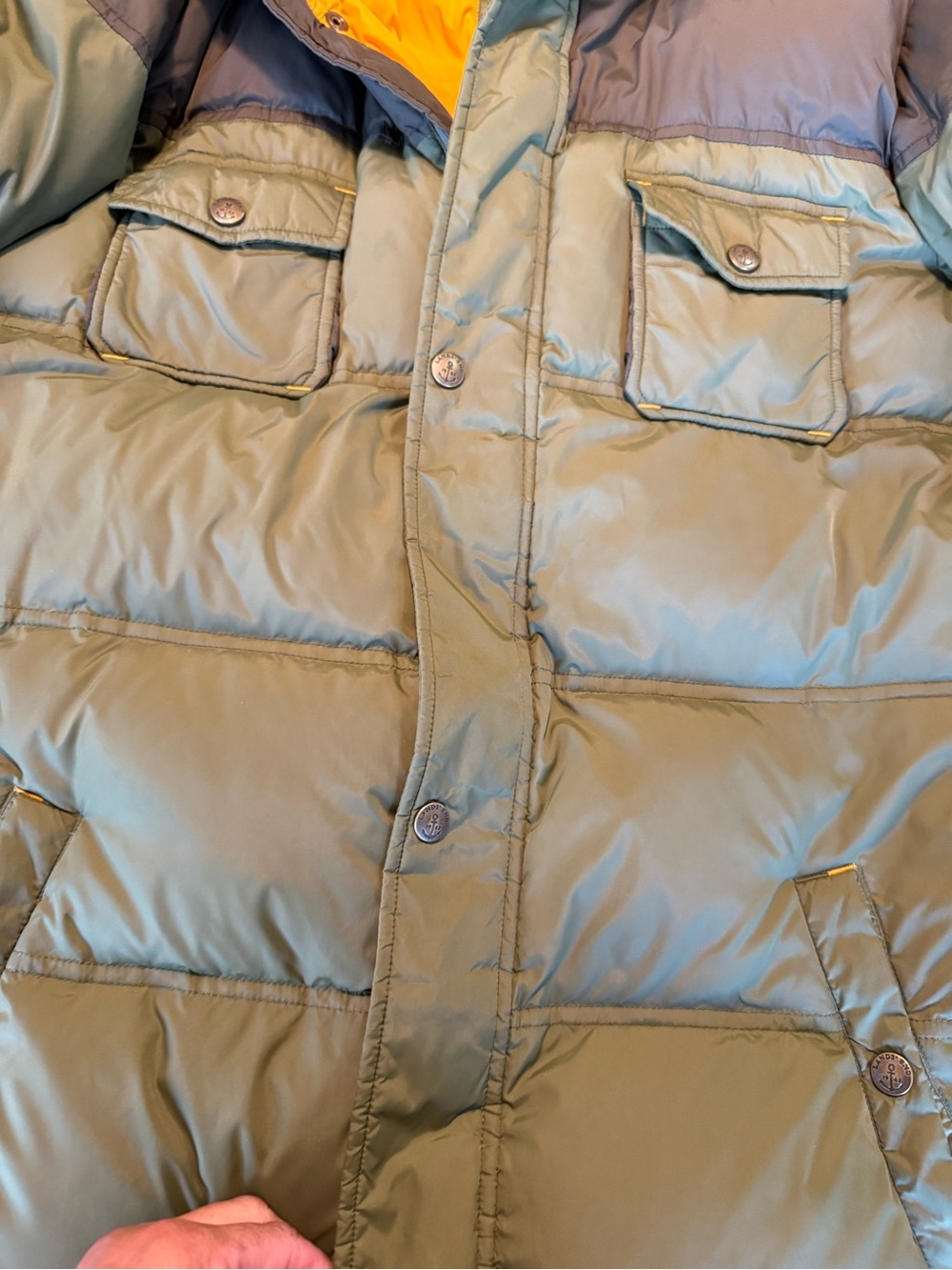 Lands' End kids green hooded puffer jacket , sz XL 18/20 - Picture 4 of 7